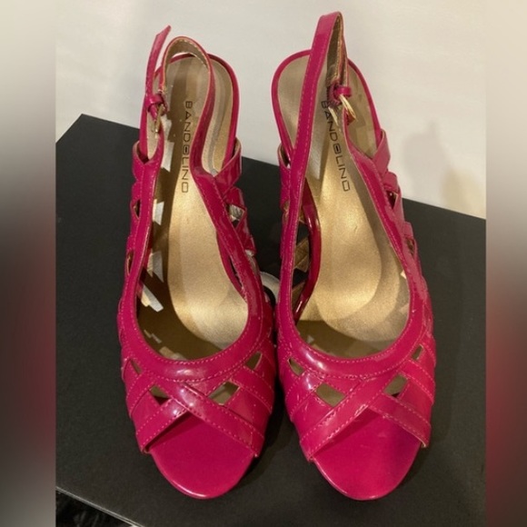 Bandolino Women’s Strappy Open Toe Heels Bright Fushia Size 7.5 - Picture 1 of 8